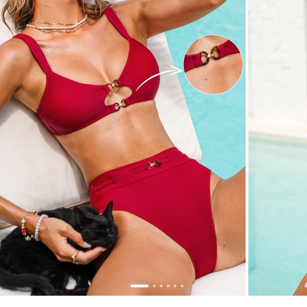 Chocolate Cherry Red Bikini Set